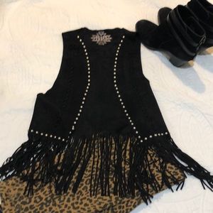 Fringe studded vest